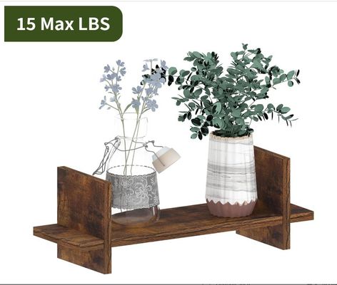 Utilizzare in modo efficiente lo spazio con 202408 Set 3 Ripiani galleggianti in legno