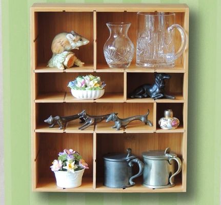 Cucina Rack essenziali di legno di bambù con scatole ombra e scaffale galleggiante regolabile