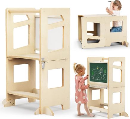 In legno 3 altezze regolabile bambino cucina sgabello aiuto con Safety Rail Unisex