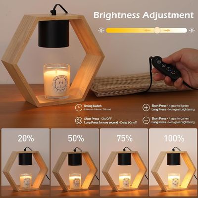 Moderni portacandele rustici marroni a pilastro di legno per la decorazione domestica 3D x 9"W x 22"H