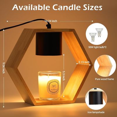 Moderni portacandele rustici marroni a pilastro di legno per la decorazione domestica 3D x 9"W x 22"H