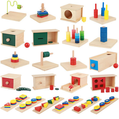 Set di giochi di cubo per bambini giocattoli in legno colorati per bambini
