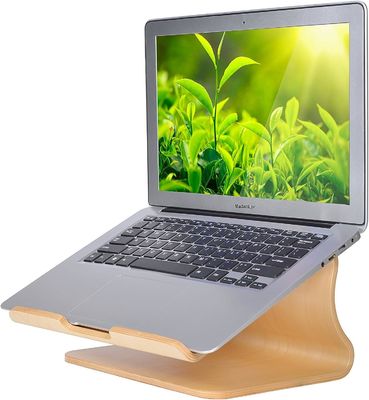 Stand per computer portatili in legno per MacBook Y Imballaggio della posta Impronta bruciata Dock di supporto ventilato