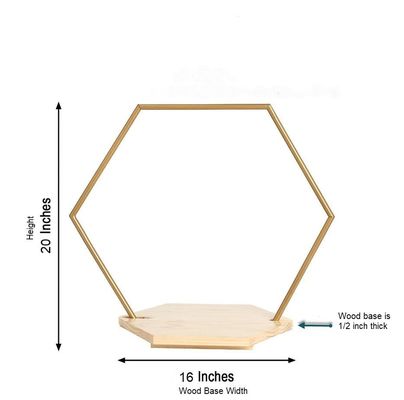 Stand di torte in legno esagonale personalizzato con telaio metallico Bambù e noci Scontato