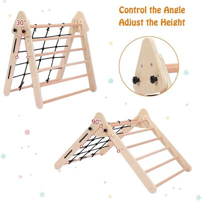 Bambini Giocattoli Gioco di ginnastica in interno Giocattoli di arrampicata in legno Triangolo Pieghevole Arrampicata Scorrevole