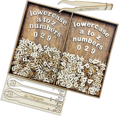 Due caratteri Lettere di legno piccole per scrapbooking Artigianato Decorazione Intagliatura Tipo incisione
