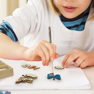 Ornamenti in legno tagliati al laser in bianco Fregate in tema di fiori per la decorazione della natura 45pcs