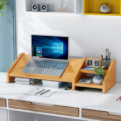 PC Laptop Riser con Stand per monitor in legno Disegno multiangolo e scaffale da scrivania con logo personalizzato incluso