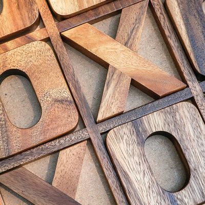Set di giochi di scacchi per bambini in legno Tic-Tac-Toe XO