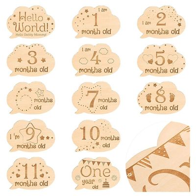 Baby Monthly Milestone Cards 13 pezzi Set regalo per neonati per il primo anno di crescita