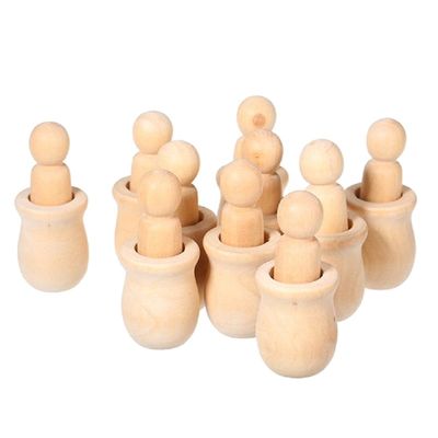 Bambole di legno non dipinto per la famiglia DIY giocattolo per artigianato e sculture taglia personalizzata accettata