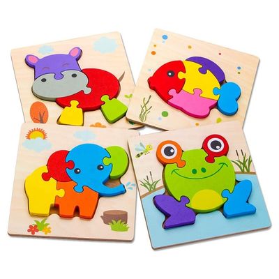 14.8x14.8x0.8 Puzzle in legno per ragazzi Ragazze Colori carini Disegni educativi