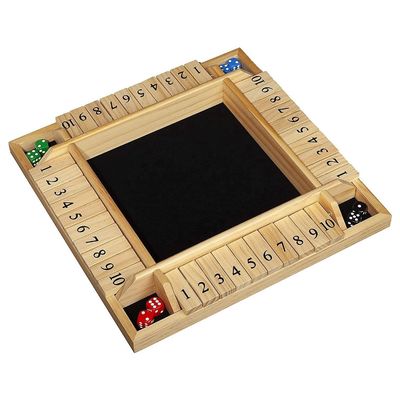 12-14 pollici 4 giocatori Chiudi la scatola gioco di dadi tavolo di legno giochi di matematica giocattoli per bambini unisex