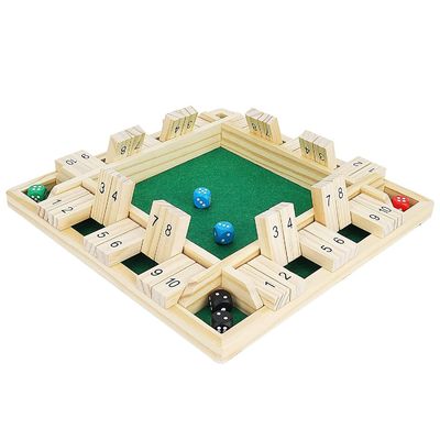 12-14 pollici 4 giocatori Chiudi la scatola gioco di dadi tavolo di legno giochi di matematica giocattoli per bambini unisex