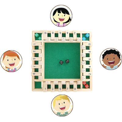 12-14 pollici 4 giocatori Chiudi la scatola gioco di dadi tavolo di legno giochi di matematica giocattoli per bambini unisex