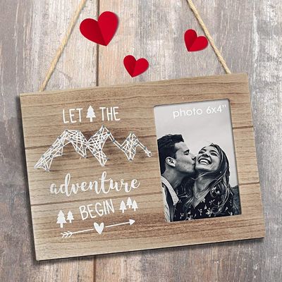 Stile rustico in legno Fidanzamento regalo di nozze String Art Fotoquadro Quadro fai da te