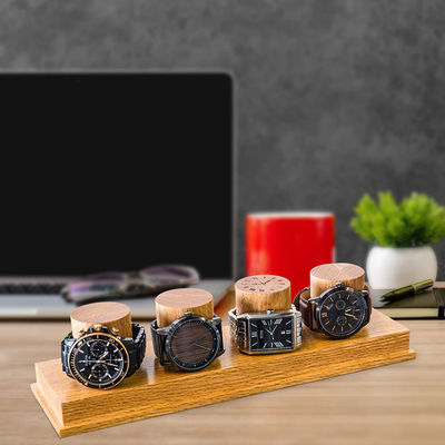 Logo personalizzato accettabile Massiccio rovere di legno orologio display Stand per lo stile rustico