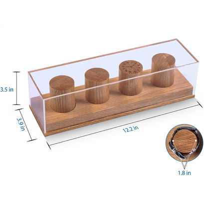 Logo personalizzato accettabile Massiccio rovere di legno orologio display Stand per lo stile rustico