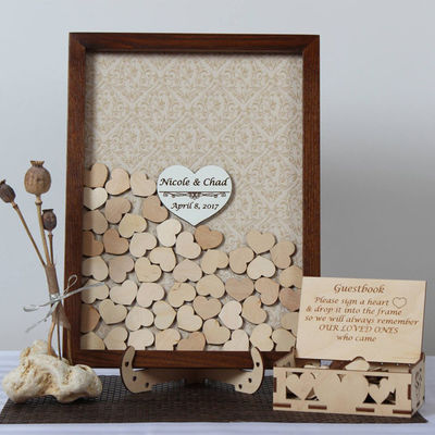 Quadro di legno bruciato personalizzato Libro degli ospiti alternativo per l'amore Decorazione della scatola di accesso