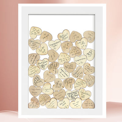 Quadro di legno bruciato personalizzato Libro degli ospiti alternativo per l'amore Decorazione della scatola di accesso