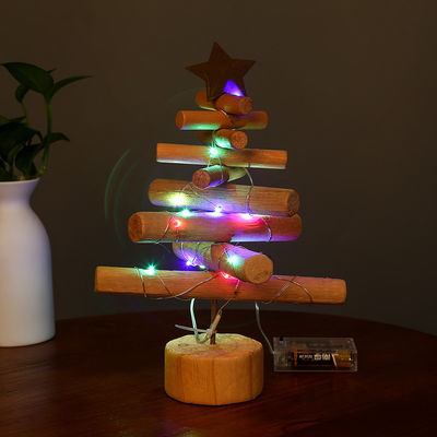 Stampa su misura alberi di Natale artificiali mini decorazione in legno per la decorazione domestica albero di Natale