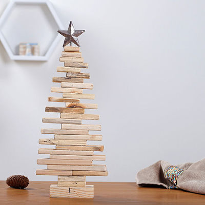 Decorazioni per l'albero di Natale Ornamenti con disegno semplice e colore di legno naturale