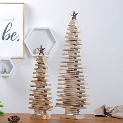 Decorazioni per l'albero di Natale Ornamenti con disegno semplice e colore di legno naturale