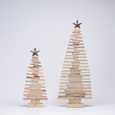 Decorazioni per l'albero di Natale Ornamenti con disegno semplice e colore di legno naturale