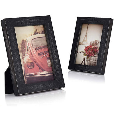 Decorazione rustica per la casa Targa di arte muraria in legno con cornice fotografica e stampa bruciata