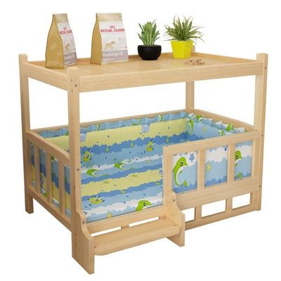 Letto per animali da compagnia in legno rimovibile per pomerani e cani di peluche Disegno creativo personalizzato