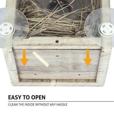 Logo personalizzato bellissima casa di uccelli in legno decorativo per il giardino esterno display di decorazione