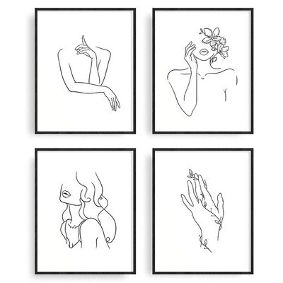 Verde piante botaniche Set di 4/6 piante in legno Decor di parete Immagini 8"x10" Ferro