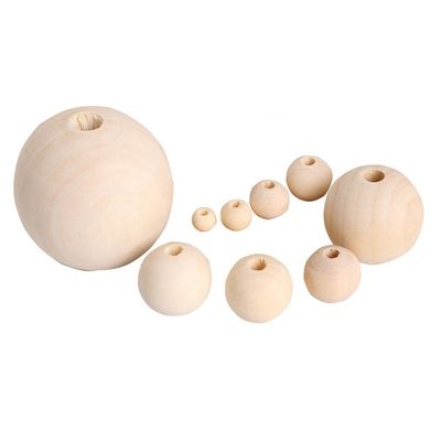 20 mm perline di legno rotonde in vracchia Ottime per regali fai da te e collane in colore naturale