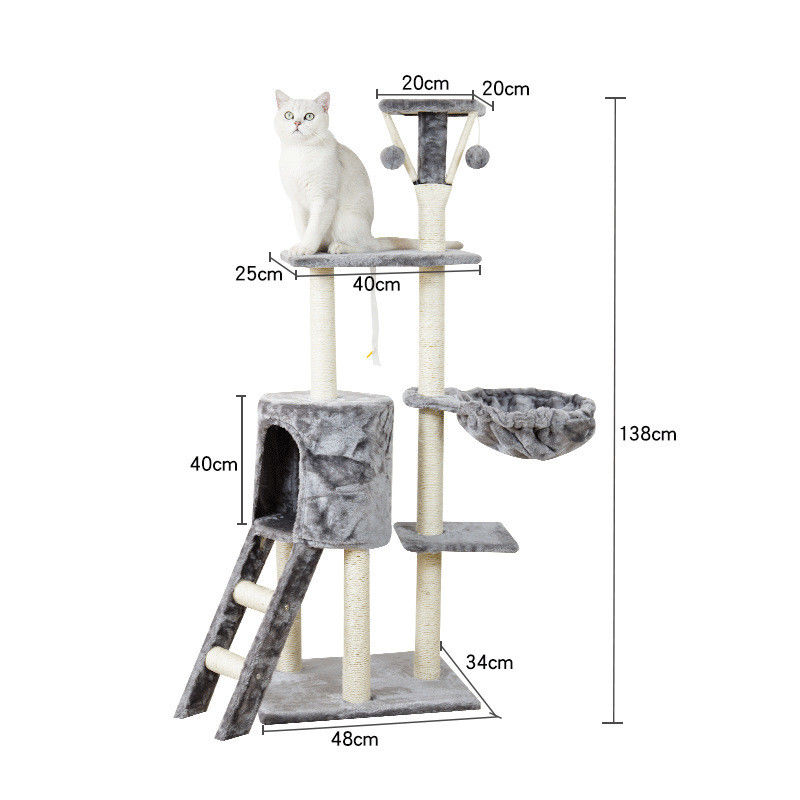 ISO9001 2008 FSCI BSCI Certificato Albero di gatto in legno con grande condominio e design a più livelli