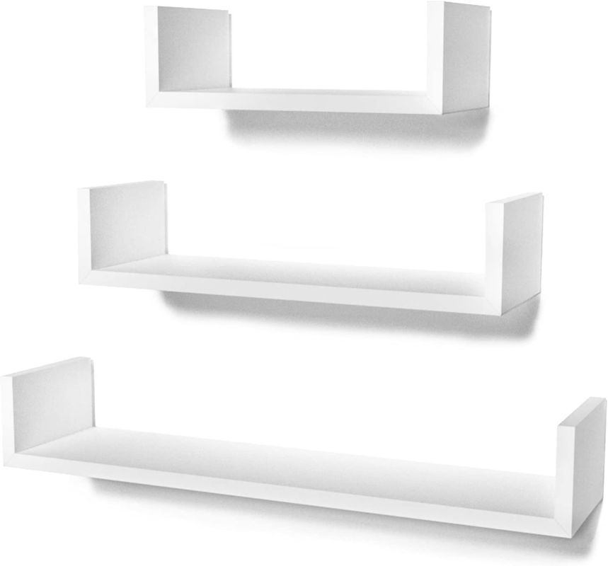 NO Ripiano a parete in legno galleggiante gonfiabile a forma di U con cucina da 3 50 cm 35 cm 25 cm