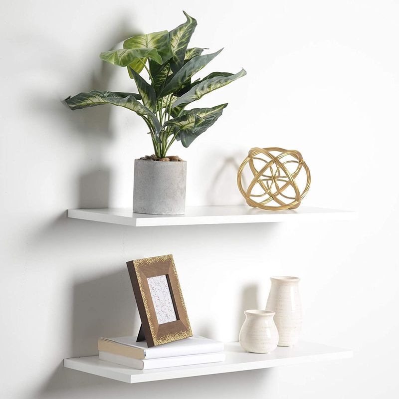 60X20 Livello galleggiante decorativo a parete in legno bianco per la funzione di bagno per la decorazione domestica