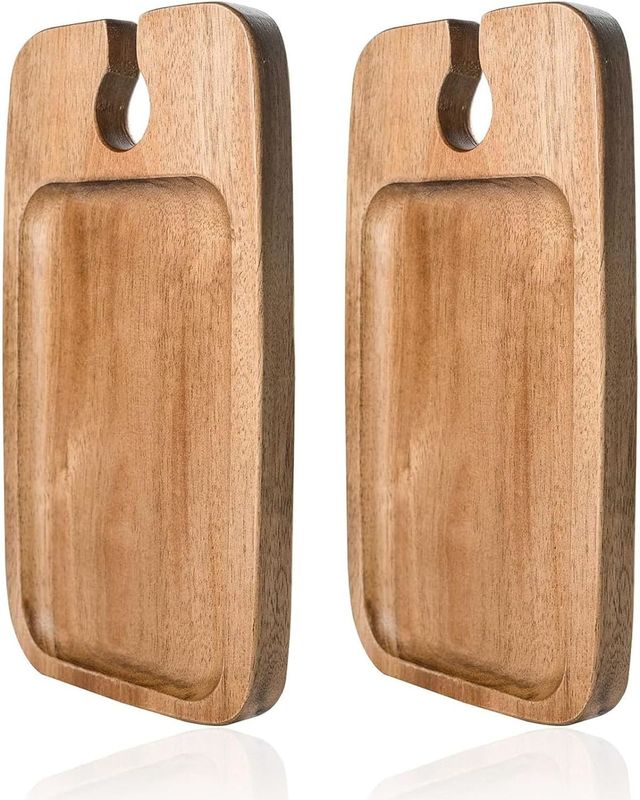 Set di cucina con 2 vassoi in legno di acacia con porta vino e tavole per formaggio