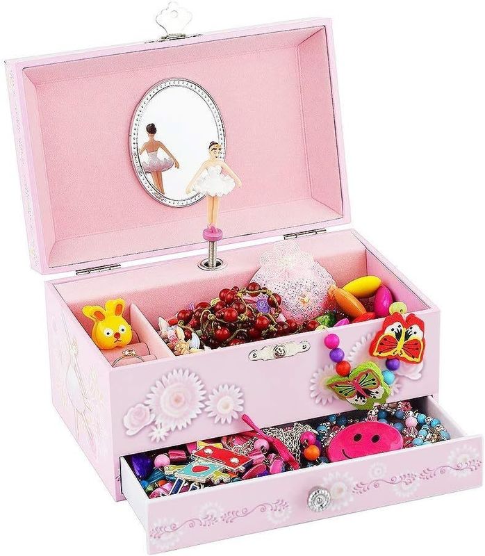 Pacchetto regalo Custom Princess MDF Rosa Ballerina Tema Musicale Gioielleria Scatola per Ragazze