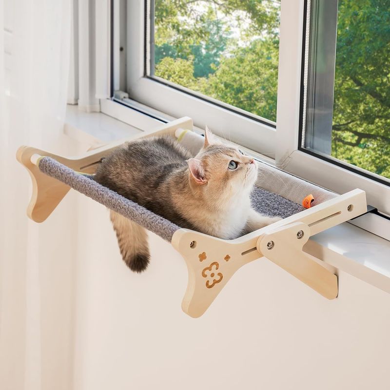ISO9001 2008 FSCI BSCI Certificato Legno Perch finestra gatto tiene fino a 40 libbre 2 in 1