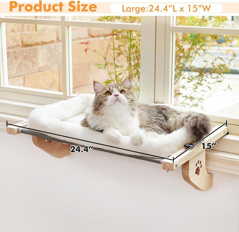 Dimensione personalizzata facile da regolare Sill finestra legno letto gatto finestra Amaca per soggiorno