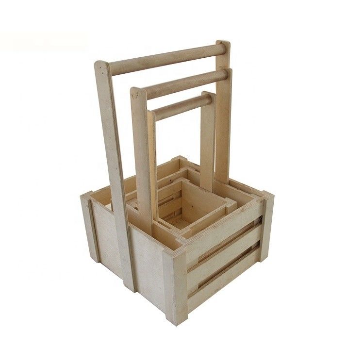 Cestini di stoccaggio in legno per organizzazione portatile di frutta