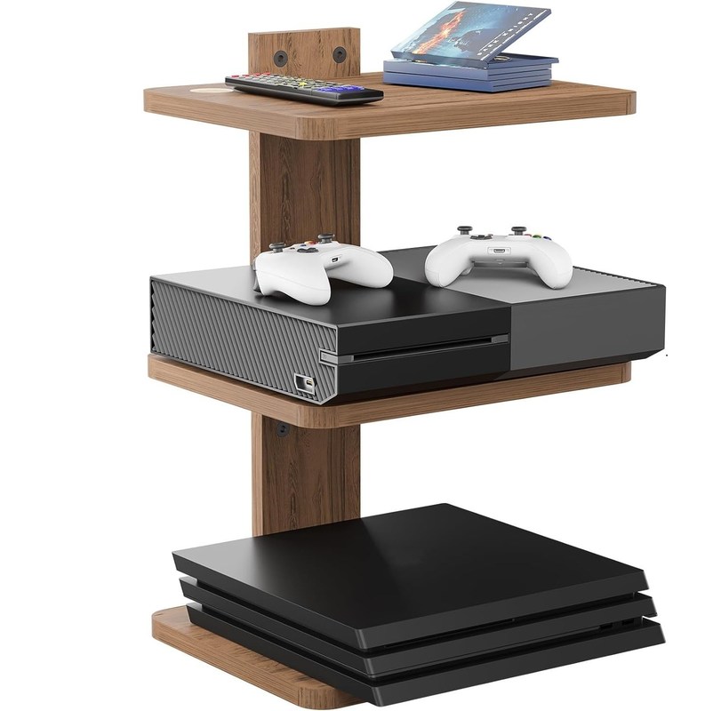 Scaffale TV galleggiante di forma personalizzata per lettori DVD Cable Box Router Console da gioco