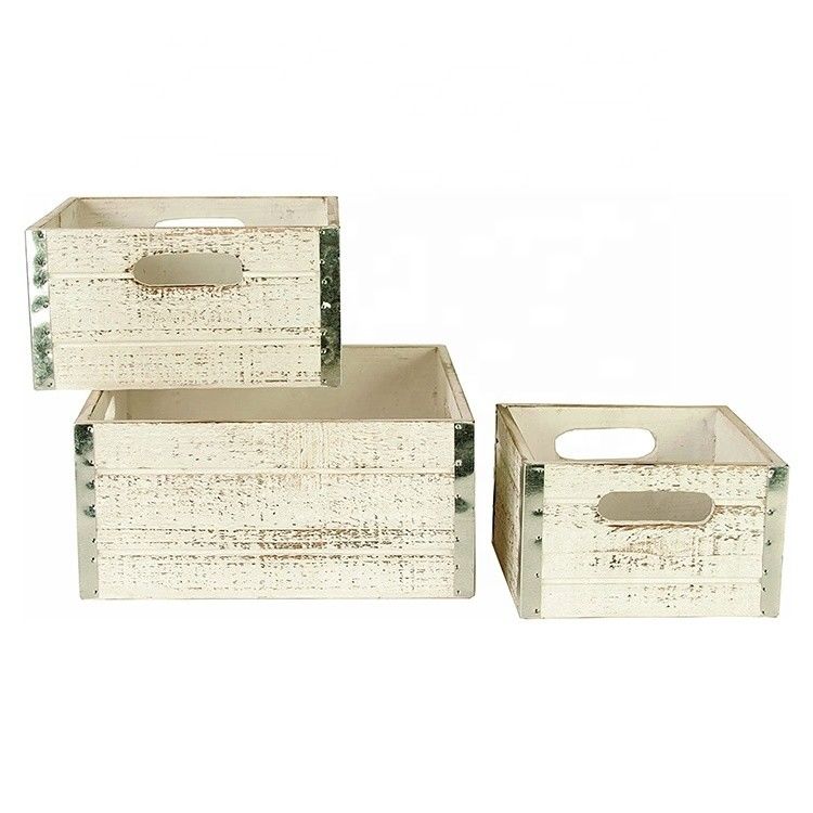 Casse di mele in legno non finite per l'artigianato Set di 3 casse di stampa personalizzate