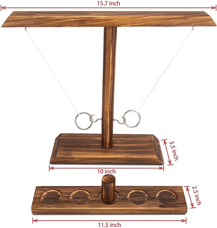 Gioco di lancio di anelli di legno massello con gancio popolare personalizzato per l'esperienza di apprendimento del bar