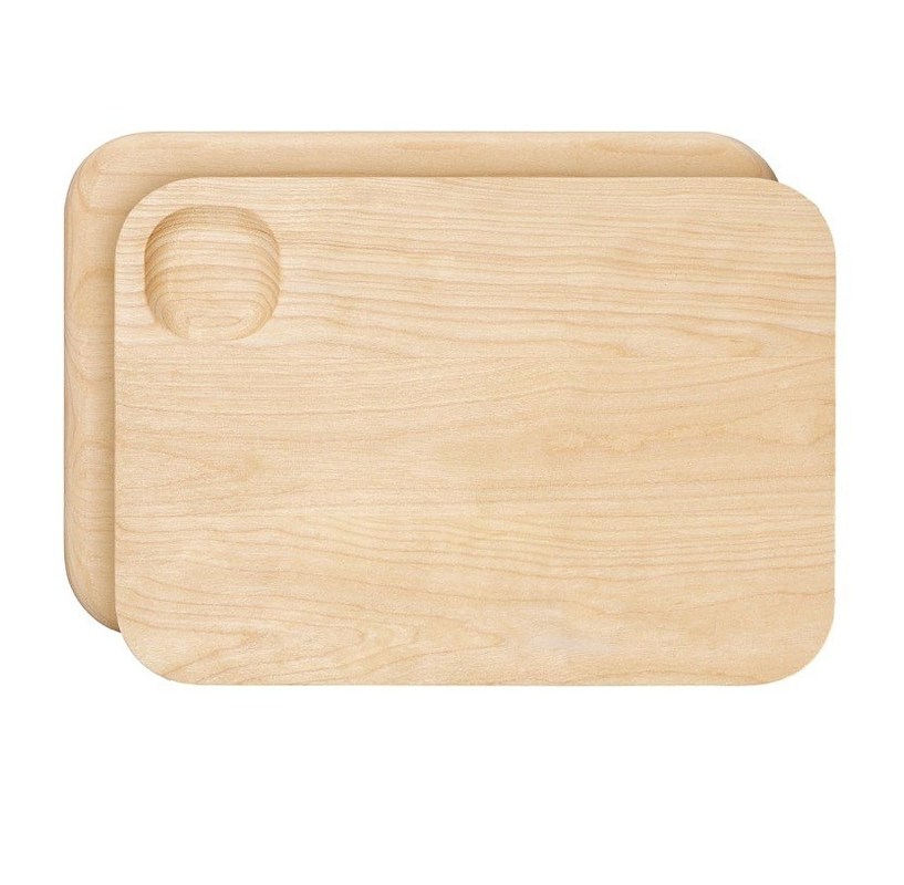 Tavola da taglio di legno di betulla da 10 x 7 pollici rivestita con finitura a cera di olio minerale sicuro per l'alimentazione