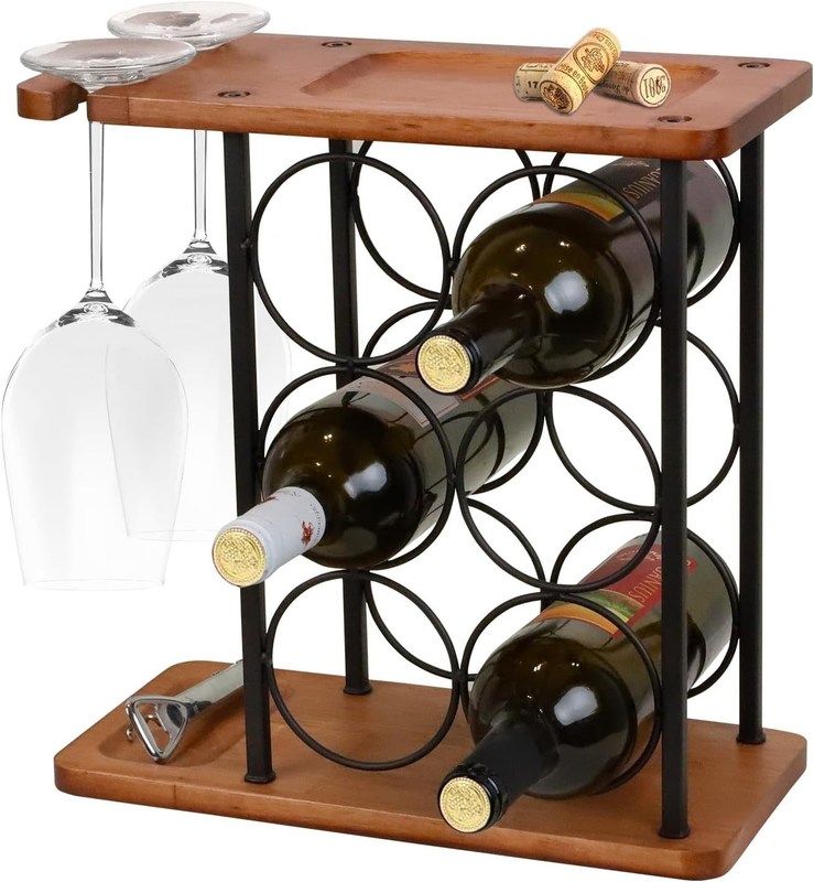 Scatola di vino in legno in rilievo con vassoio realizzato a mano contiene 6 bottiglie e 2 bicchieri