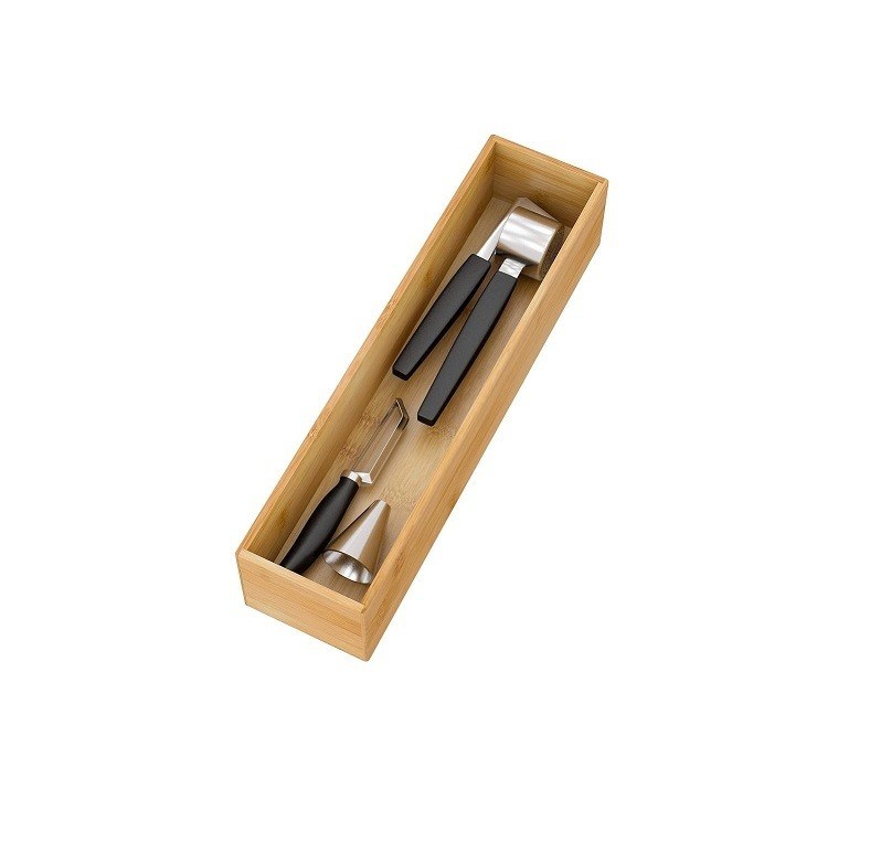 Organizzare posate con logo personalizzato Multi- Deep Divider cassetto scatola di stoccaggio in legno