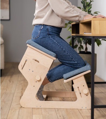 Soggiorno Sedile a ginocchio in legno Stampa bruciata Regolabile e regalo personalizzato