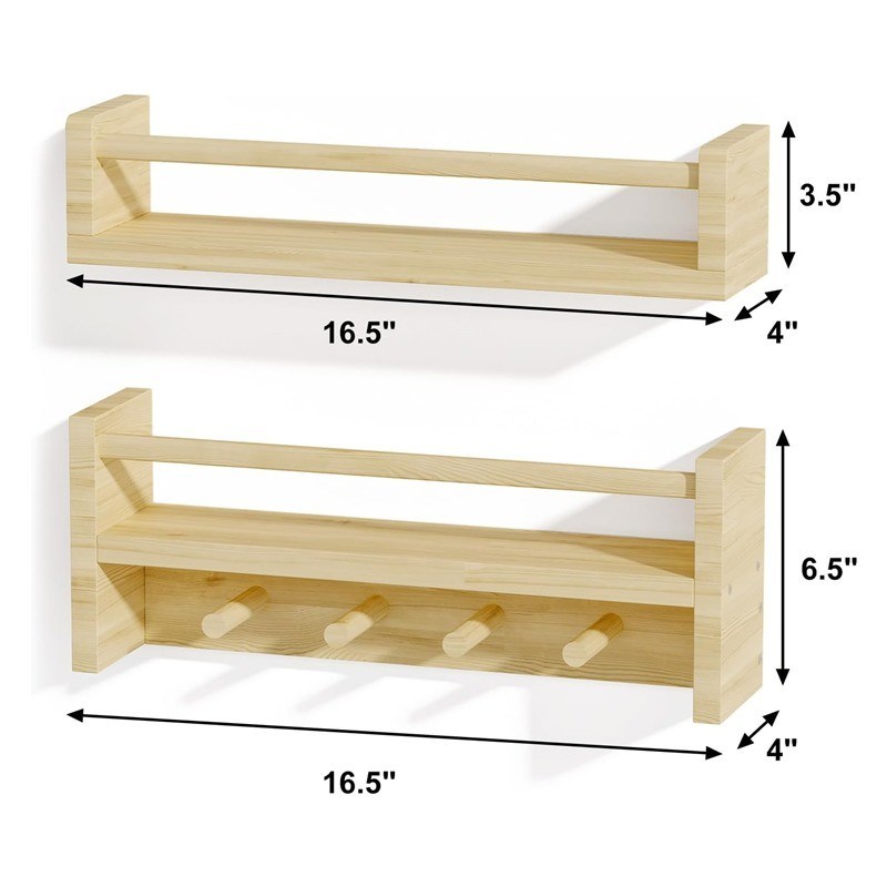 Acconciature in legno Mensola di libri in legno naturale Mensole per il deposito di decorazioni per bambini