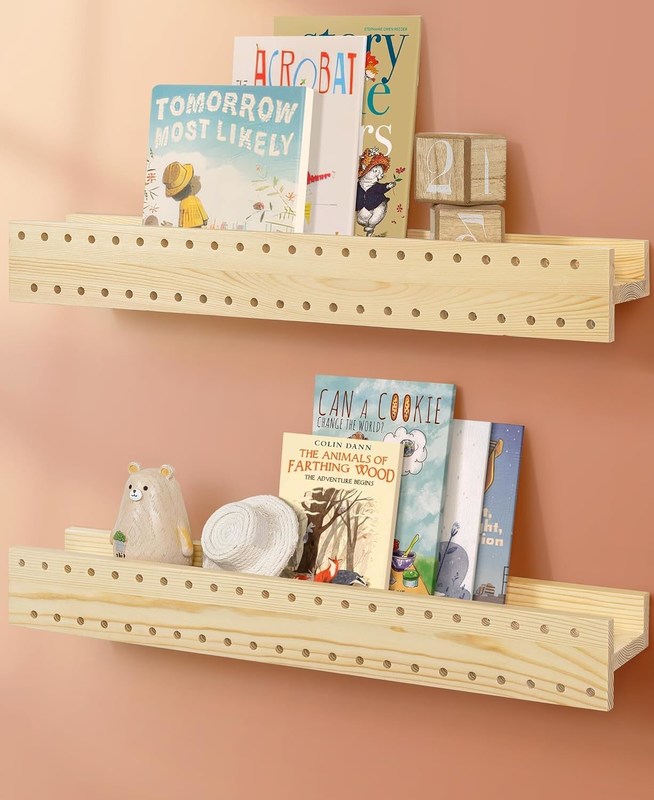 Mensola per libri in legno naturale Moderno Mensola per libri montata a parete OEM Mensola per libri